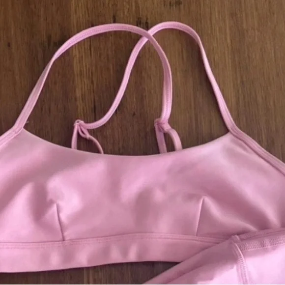 ALO Yoga Light Pink Sports Bra - Picture 3 of 3
